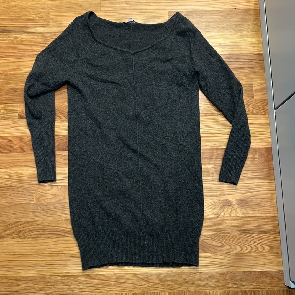 Athleta Adi Mudra gray cashmere sweater dress M